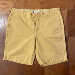 J. Crew Men’s Yellow Chino Shorts Sz 32 EUC 9” inseam